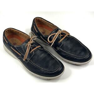 CLARKS UNSTRUCTURED UN.NAUTICAL SEA Boat Shoes Men's Size 13M Black Leather